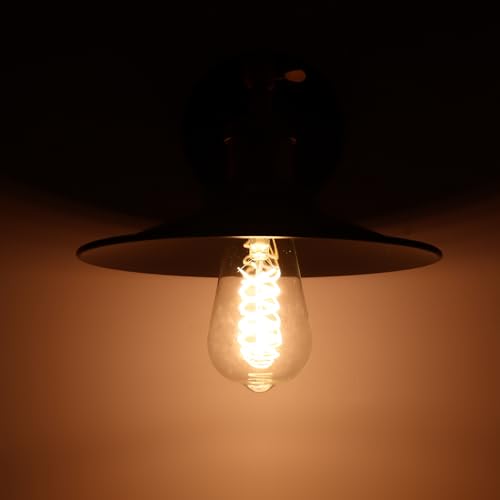 Image of Black Vintage Wall Sconces Light, Industrial Adjustable Vintage Wall Sconce, E27 Lamp Holder (Without Light Source) Oil Rubbed Bronze Wall Sconce for Bedroom Living Room Reading Kitchen (22cm Shade)