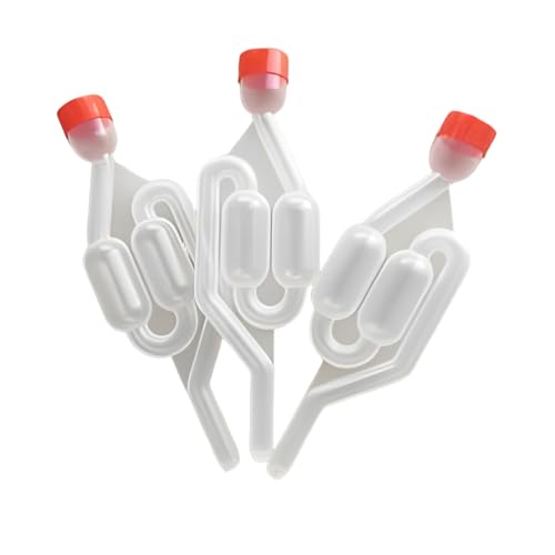 KEWUF 3 Unidades Tubo de Fermentación Airlock Esclusas con 3 Tapón de Goma de Plástico Válvula Antirretorno Desague Burbujeador,Esclusa para Secundaria de Cerveza Fermentada con Jugo Puro y Vino Tinto