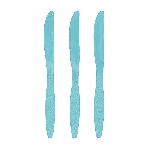 Fun Express - Light Blue Plastic Knives (50 Pc) - Party Supplies - Solid Tableware - Cutlery - 50 Pieces
