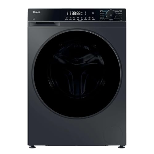 Haier X Series 5 9kg Wash + 5kg Dry Freestanding Washer Dryer 1400 RPM A-20% Rated I-Refresh hOn App 16 Programmes Smart Dual Spray Graphite & Black Door 49x60x85 cm - HWD90BP14357GTUK