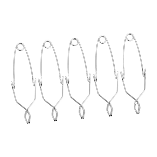 iplusmile 5個 鉄製試験管クランプ 耐熱耐食性ラボ用ホルダー 指グリップ付き 保護実験器具 学校および研究室対応