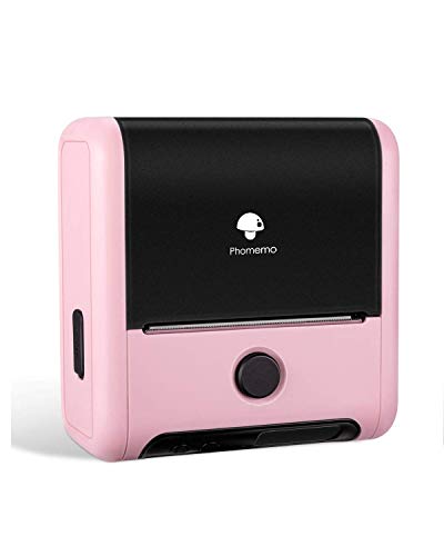 Bluetooth Label Maker?Phomemo 3inch Wider Thermal Label Maker Compatible with iOS & Android Phone, 2600mAh Durable Battery for Name Strips, Photo, Post-it Notes - Pink