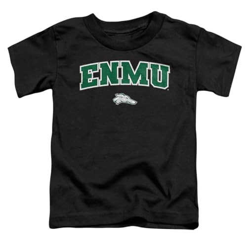 LOGOVISION Eastern New Mexico University Arch Logo Black Kids T Shirt (2) for Toddler Boys and Girls, Black