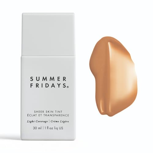 Summer Fridays Sheer Skin Tint - Skin Tint with Hyaluronic Acid - Helps Diminish Uneven Skin Tone - Sheer to Light Coverage - Shade 6 - Medium Tan with Warm Golden Undertones (1 Fl Oz)