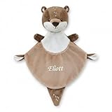 Les Doudous Malins   Lilou la Loutre 30 cm   Doudou Brodé Prénom   Cadeau Naissance Bébé