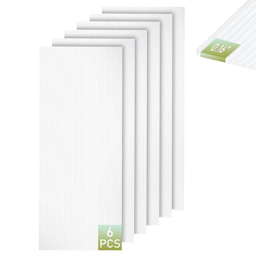 Bezseller 6 Pack 5'x2' Polycarbonate Greenhouse Panels, 0.16" Twin-Wall Sheets, UV Resistant & Weatherproof Clear Roofing for Greenhouse and Outdoor Projects
