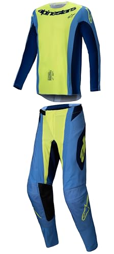 Maillot motocross Alpinestars Techstar 2015 haut de gamme orange et bleu en maille technique