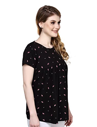 TIGYWIGY Women's Cotton Printed Half Sleeves Feeding/Nursing/Maternity Top