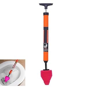 Toiletplunjerset, hogedruktoilet deblokkeert een schot, toiletplunjerset hogedrukluchtafvoer klompverwijderaar loodgietergereedschap for badkamer keukenbadkuip