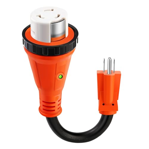 Image of RV 50 Amp to 110 Adapter with Locking Connector, 5-15P to SS2-50R