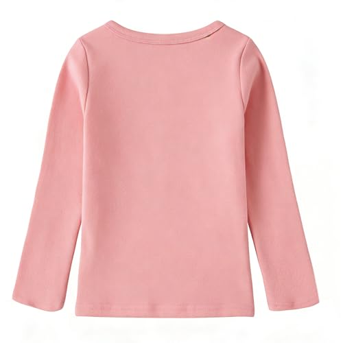 Image of Niyage Toddler Soft Thick Crewneck Tee Tops Girls Comfort Basic Long Sleeve T-Shirt
