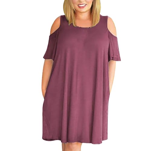 Robe d'été légère d'une fluidité exceptionnelle : confection aérée haut de gamme rose 5XL