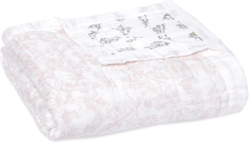 Image of aden + anais Silky Soft Bamboo Viscose Baby Blanket, Crib Bedding for Newborn Baby and Toddler, Nursery Blanket for Boys and Girls, Baby Registry and Shower Gift, French Floral