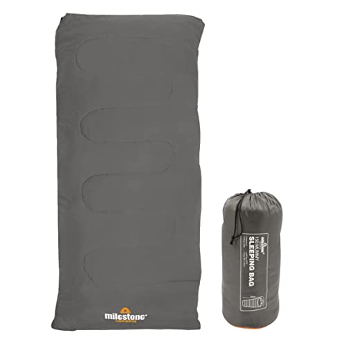 Camping Envelope Single Sleeping Bag / 2 Season Insulation/Light & Portable with Carry Sack/Double Layer Interior/Water Resistant