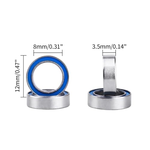 Image of High Performance Professional RC Ball Bearings 10pcs for Traxxas Arrma Axial HPI Team Associated Losi Redcat Racing RC Cars Trucks Models (8x12x3.5mm)
