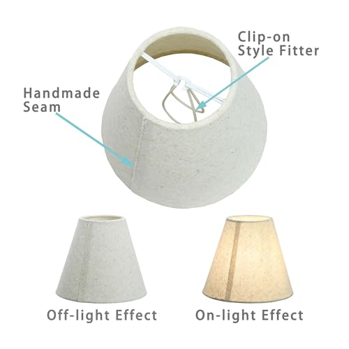 LAMPWELL NICO – Conjunto de 2 minicarandelas de barril de linho, abajur com clipe para candeeiros de