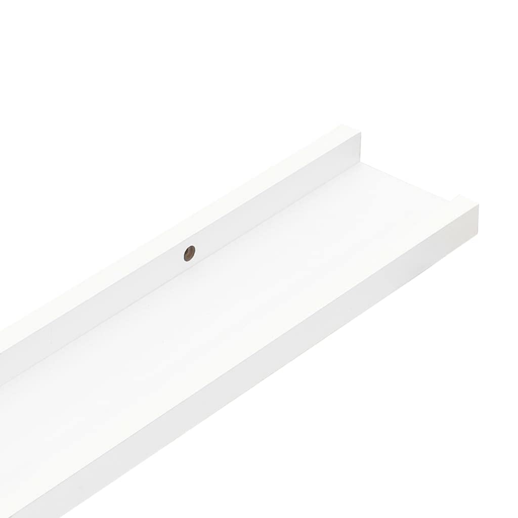Mensole per Quadri 2 Pezzi, Scaffali da Parete in MDF Bianco, Design a U con Bordo Antiscivolo per Cornici e Decorazioni, 40 x 9 x 3 cm
