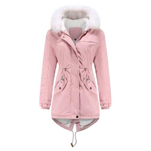Parka larga de invierno con forro polar abrigo térmico de mujer para uso diario RD1