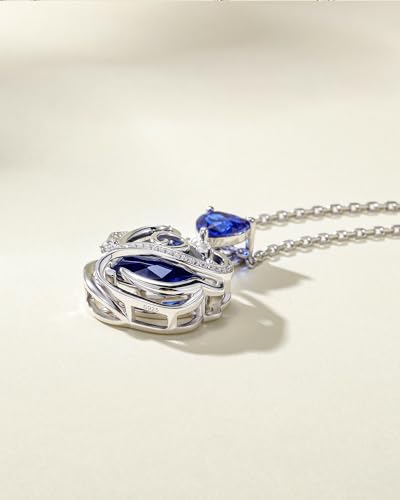 FANCIME Thornless Pulse Birthstone Necklace for Women Sterling Silver Rose Pendant Fine Jewelry Gemstone Birthday Christmas Gifts for Wife Her - Image 6