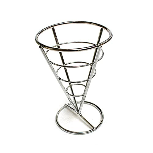Ciieeo Stainless Steel French Fry Basket Serving Stand Black Wire Basket for Fries Foods Stand Holder
