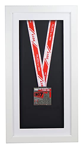 Vivarti 22 x 45 cm sportowa ramka medal nagroda konkurs wystawa bieganie pływanie biały, biały, czarny