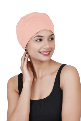 Image of The Headscarves Women Silky Soft Bamboo Viscose Sleep Cap for Hair Loss Chemo Headwear Skull Cap Free Size (Multicolor) (HS3 Multicolor)