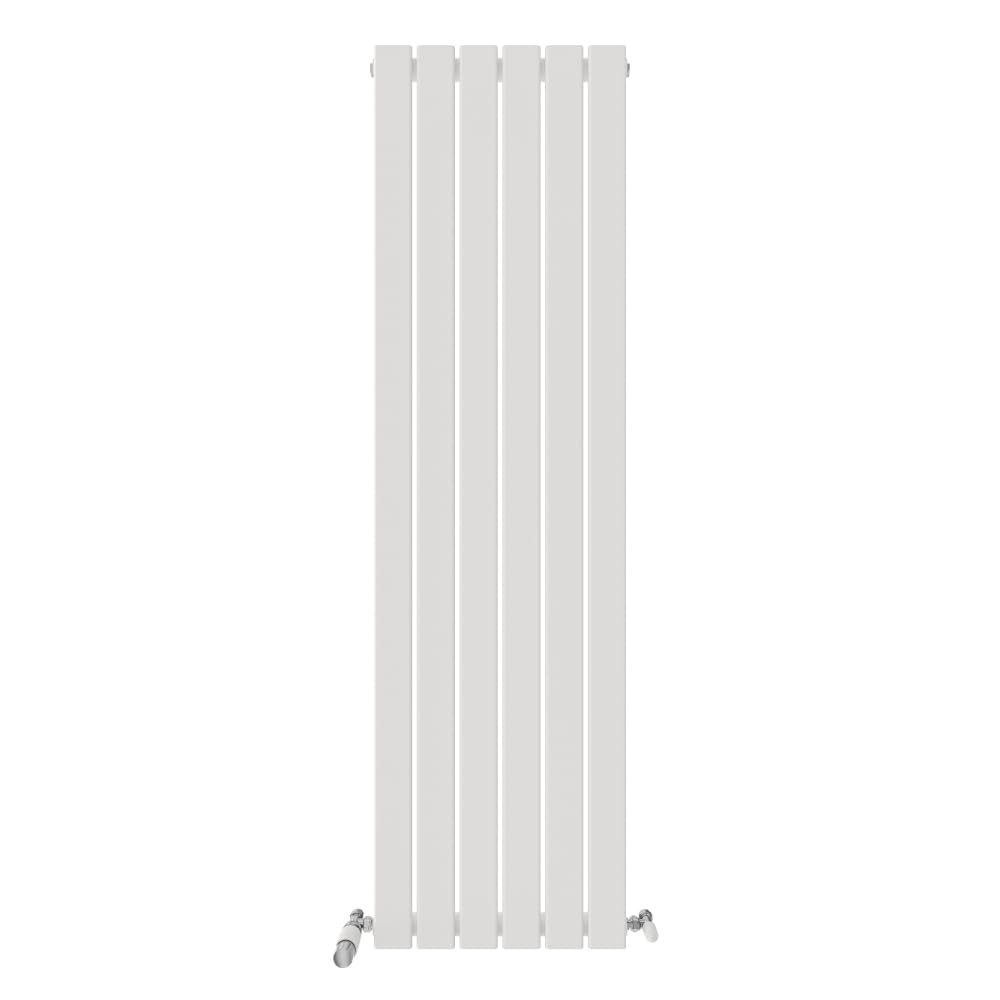 iBathUK Apex Wall Mounted Vertical Single Slim Flat Panel Radiator, 6-Column Steel, Hydronic Central Heating, High Thermal Output, Modern Designer Radiator for Bathroom in Matt White, 1600x456 mm — image 1