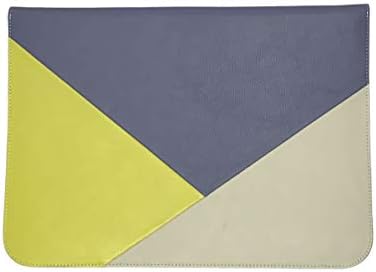 Mursuno Genuine Colorblock Italian Leather 13.78 Inch Laptop Slim Sleeve Computer Case Bag Special Design for MacBook Air/MacBook Pro 13-13.3 inch with Top Zip Closure (Mint) (Mint) (Red) (Yellow)