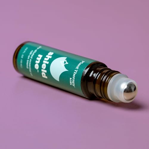 Plant Therapy KidSafe Shield Me (Formerly Ban the Bugs) Synergy Pre-Diluted Essential Oil Roll-On. Blend of: Citronella, Grapefruit, Geranium Bourbon, Rosalina and Patchouli. 10 ml (1/3 oz).