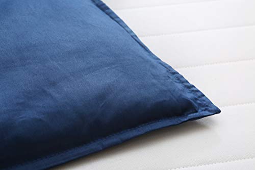 Image of F.Y.Dreams Weighted Blanket Duvet Cover 60x80 inches with 8 Ties,Zipper on Long Side /100% Cotton, Navy Blue /Just Duvet Cover