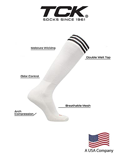 Image of TCK Striped Soccer Socks for Kids, Youth & Adults - Over the Calf Tube Socks for Men & Women, Baseball & Football Team Sports