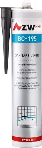 Preisvergleich Produktbild ZWpro BC-195 Sanitärsilikon, für innen und außen, Farbe: transparent, Inhalt: 310 ml