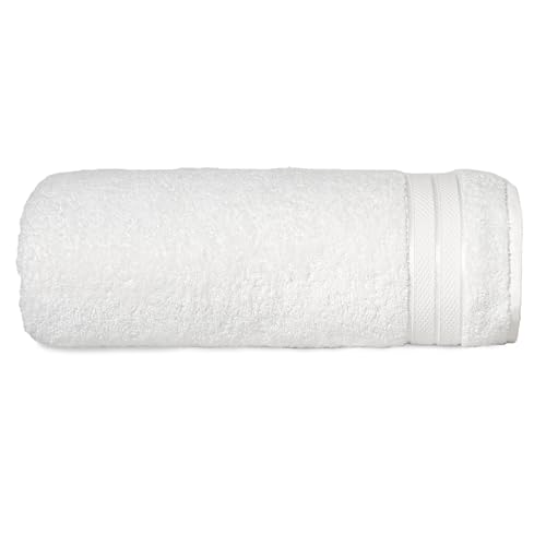 Image of Elegant Comfort Three Line Popcorn Towel Set for Bathroom 35 x 70 inches, Premium Hotel Quality 1-Pack Jumbo Towels, 100% Turkish Cotton, Soft and Durable, Quick Dry and Highly Absorbent, White