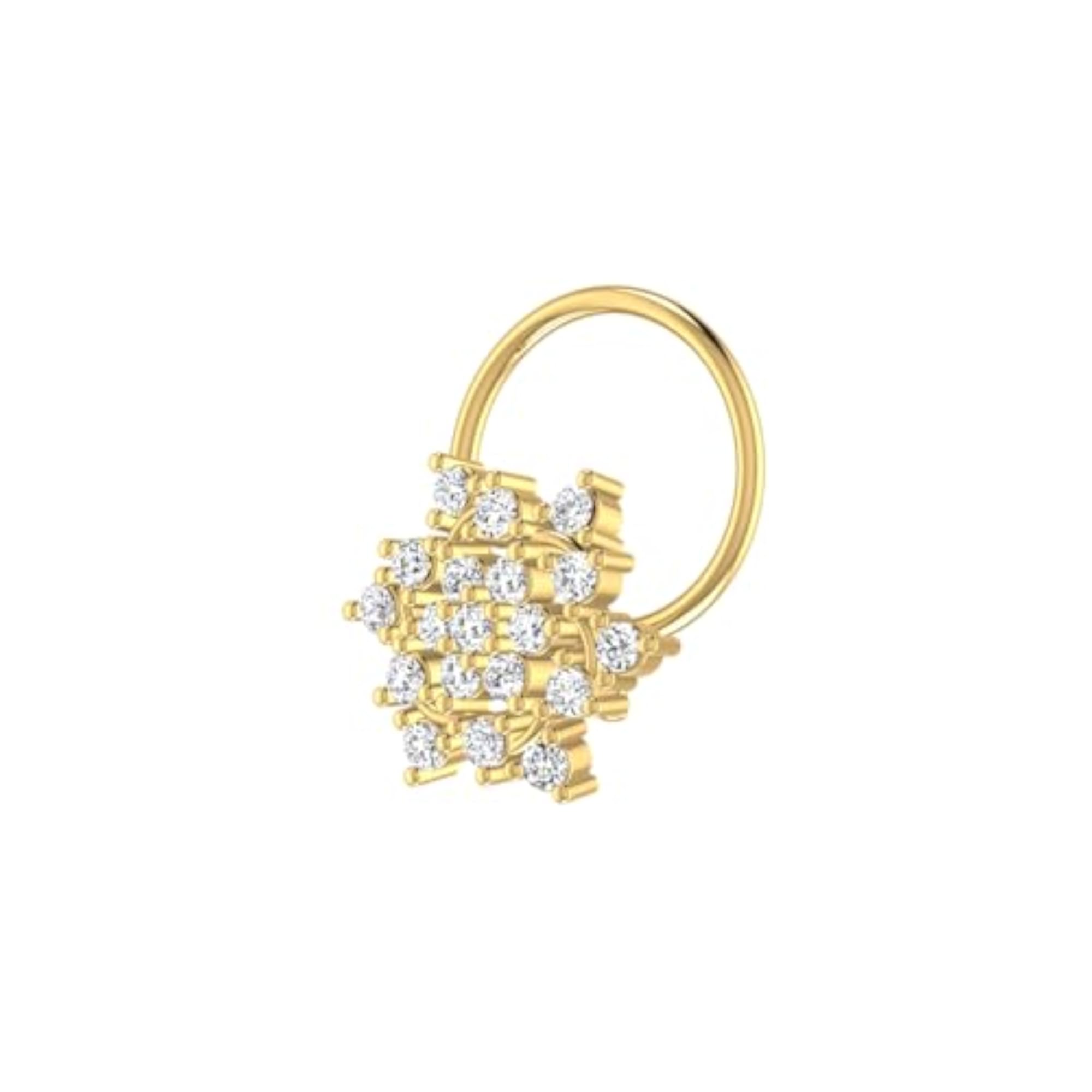 Women's 9K BIS Hallmarked Yellow Gold Stud Nosering