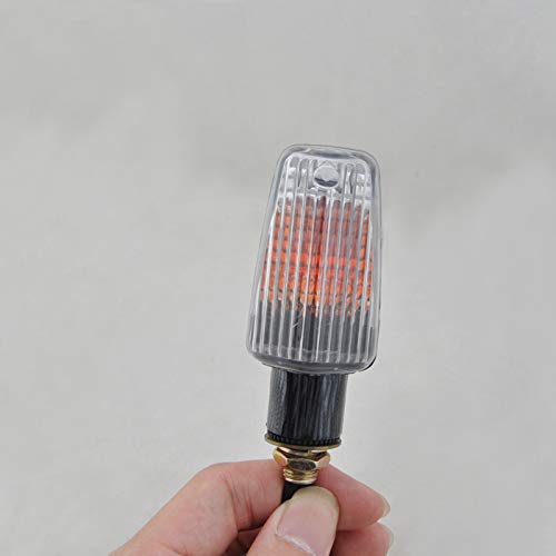 Rhegene Motorcycle 12V Orange Mini Turn Turning Signal Light Lamp Pair Left & Right White Carbon Fiber Shell Screws Size:10 mm