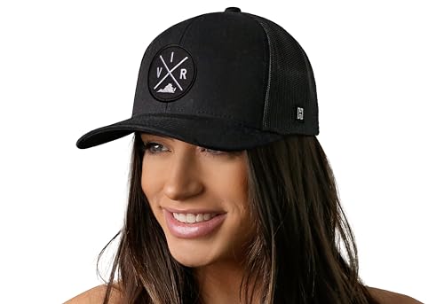 Image of HAKA State City Trucker Hat for Men & Women, Adjustable Baseball Hat, Mesh Snapback, Sturdy Outdoor Black Golf Hat