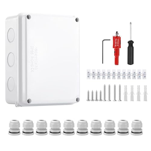 Caja de derivación impermeable,Carcasa protectora para conectores de cable resistente al agua - Basamentos Deck Cámaras Seguridad Paisajismo