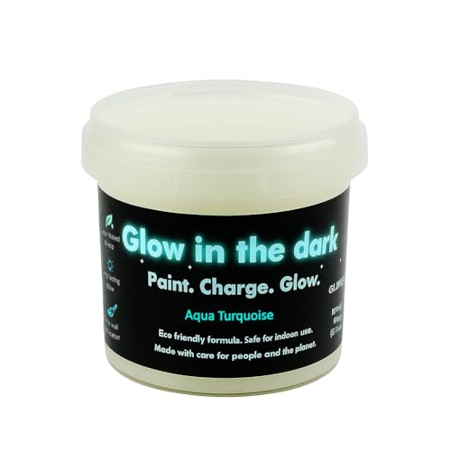 Glow in the dark paint phosphorescent luminescent paint (Aqua Turquoise) 100 g 3.5 oz