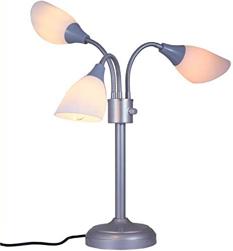 LIGHTACCENTS Modern Table Lamp Room Light Medusa Multi Head Standing Lamp Bedroom Light with 3 Positionable White Acrylic Reading Shades Room Light (Grey)