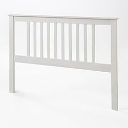 MOBLIT Cabecero para Somier Serie Tabac, realizado en Madera de Pino Macizo. Medidas 100X2 cm(altoXfondo) (para somier 135, Blanco Lavado)