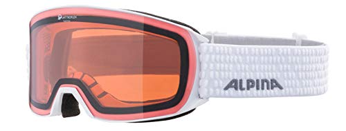 ALPINA NAKISKA Q - verspiegelte, kontrastverstärkende & polarisierte OTG Skibrille mit 100% UV-Schutz für Erwachsene - white matt - one size