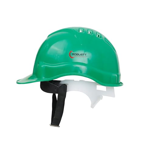 Image of Robustt Safety Helmet - Green (Pack of 1) | Adjustable Headband | Heavy Duty Material | As Per ISI Safety Standard | Non Irritant and Soft Fabric | Lightweight and Durable