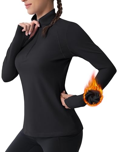 MAGCOMSEN Women's Thermal Quarter Zip Pullover Top