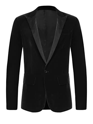 MSemis Anzugjacke Vintage Herren Samt Sakko Langarm Knopf Slim Fit Blazer...