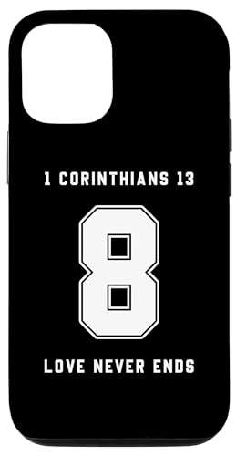 iPhone 15 1 Corinthians 13:8 Bible Verse Team Sports Jersey Christian Case