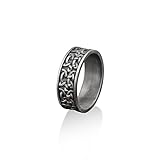 BySilverStone Jewelry Celtic Sign Handmade Sterling Silver Men Band Ring, Trinity Knot Wedding Ring,