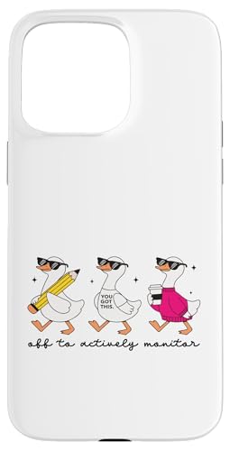 Off To Active Monitor Funny Ducks Supervisor �X�}�z�P�[�X iPhone 15 Pro Max �p