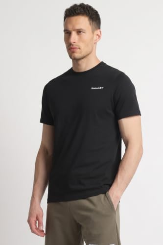 Image of Reebok Men's 100% Cotton Casual T-Shirt - Pure Cotton Soft Breathable Regular Fit Half Sleeve Tee for Men | Round Neck Tshirt for Men Cotton Tshirt
