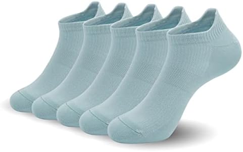 SERISIMPLE Women Ultra Thin Socks Bamboo Low Cut No Show Ventilating Low Ankle Anti Odor Arch Support Mesh Socks 5 Pairs (as1, alpha, l, regular, regular, Blue)