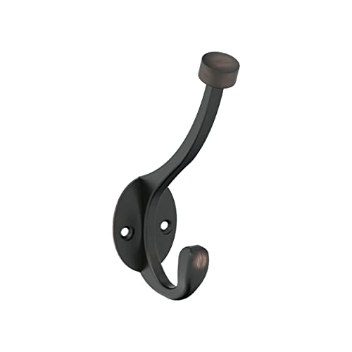 Amerock | Pilltop Coat Hook | Wall Mount | Oil Rubbed Bronze | 1 Pack | Robe Hook | Towel Hook | Entryway Hook | Bathroom Hook